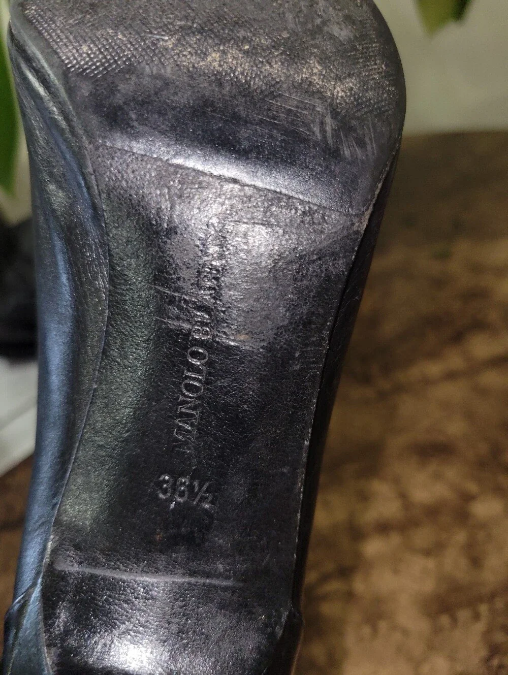 Manolo Blahnik Lambskin Leather Black Ankle Booties 36.5